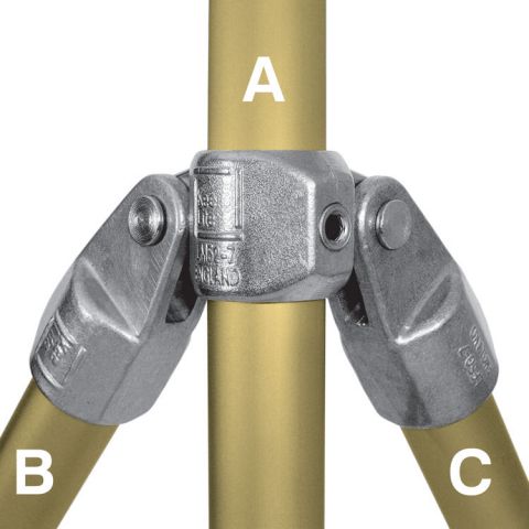 Kee Lite Type LC52 Aluminum Pipe Fittings - Corner Swivel Sockets