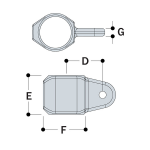 Kee Lite Type LM50 Aluminum Pipe Fittings - Male Single Socket Members (KL-TYPE-LM50)