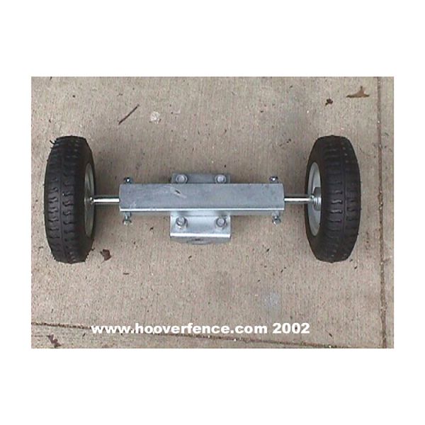 Nationwide Industries Pneumatic Double Wheel Carrier for Chain Link Fence Rolling Gates - fits 1-5/8" & 2", 8-10" wheel