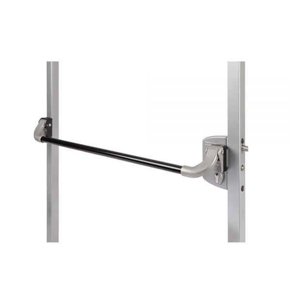 Locinox Black, Anodised Aluminium Push Bar, Compatible with Locinox Hybrid Insert Locks