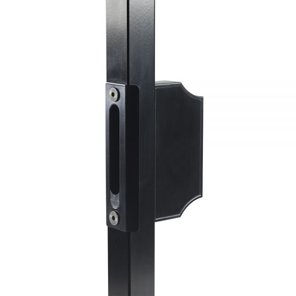 Locinox Cover Plate (SS) w/Insert and Counter Lock Box (Alum), Black, for 1-1/2" Square Post