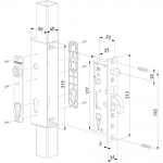 Locinox H-METAL-WB Hybrid Lock for Weld Box Dimensional Drawing