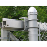Hoover Fence Chain Link Single Track Aluminum Slide Gate Kit Installation - Track and Hanger Close Up