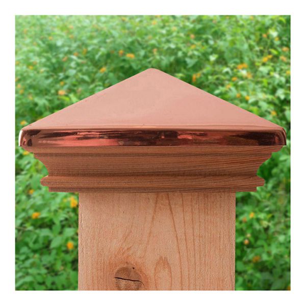 Captiva Miterless West Indies Copper Post Caps for Wood Posts