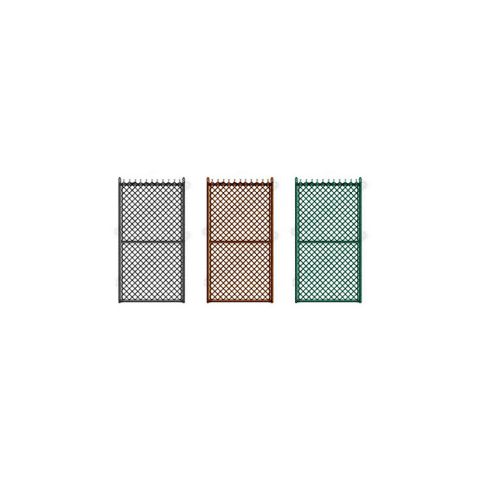 Hoover Fence Industrial Chain Link Fence Single Gates, All 2" Galvanized HF40 Frame - Black, Brown, and Green