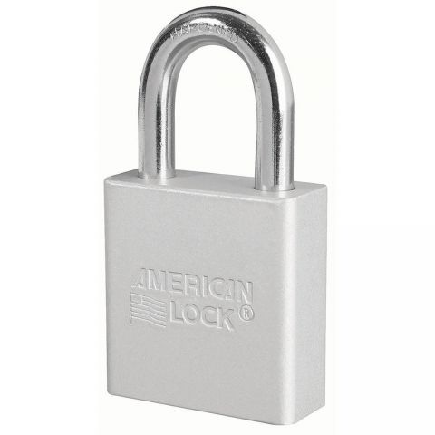 American Lock 1-3/4" Silver Solid Aluminum Rekeyable Pin Tumbler Padlock
