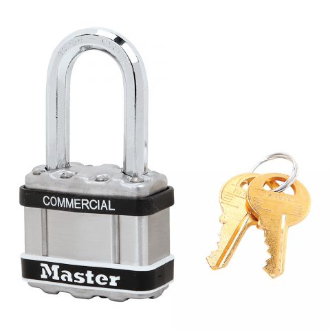 Master Lock 1-3/4" Commercial Magnum Laminated Steel Padlock with Stainless Steel Body Cover