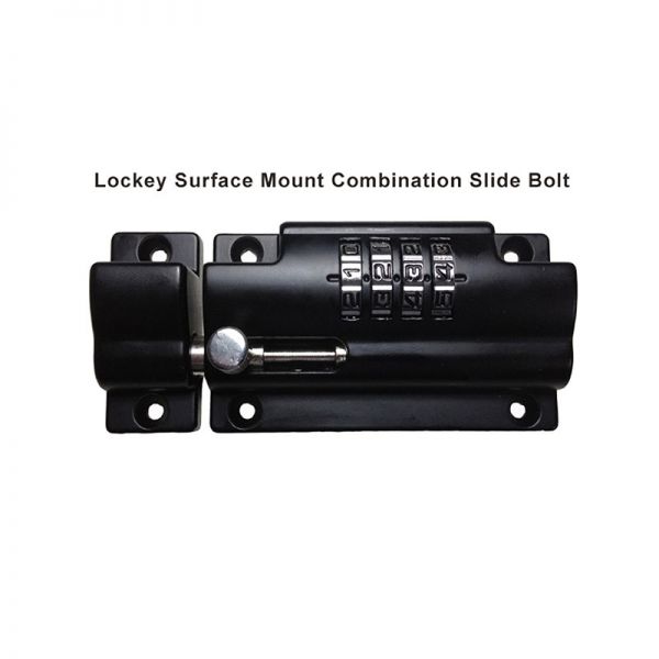 Lockey USA Keyless Combination Slide Bolt Lock - Black
