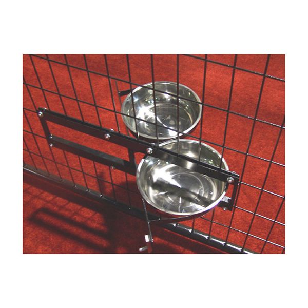 Jewett-Cameron Lucky Dog Turn-Style Bowl Holder w/2 Stainless Steel Bowls