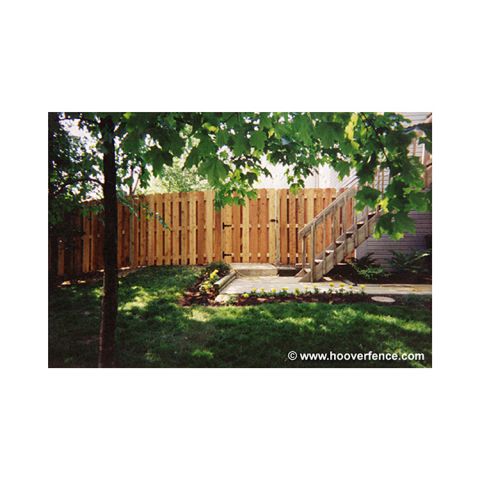 Shadowbox Wood Fence Panels, Straight Top - Cedar