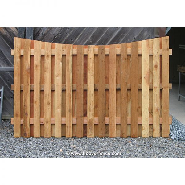 Shadowbox Wood Fence Panels, Concave Top - Cedar