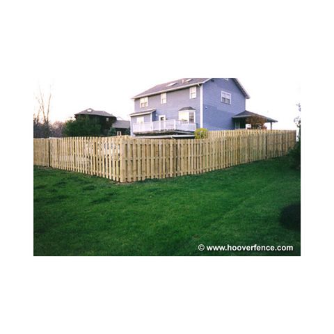 Shadowbox Wood Fence Panels, Straight Top - Treated