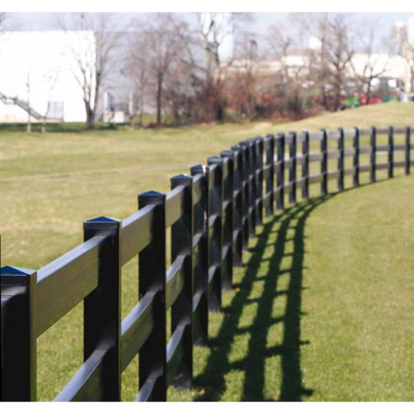 Superior Post and Rail Fence Section (2" x 6" Rails) - Black