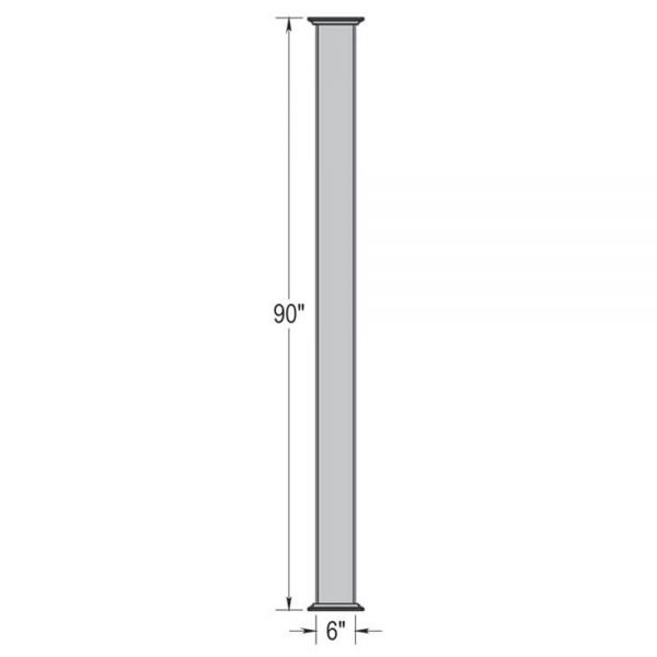 Superior 6" x 90" Plain Pergola Post (Hollow - No Plates)