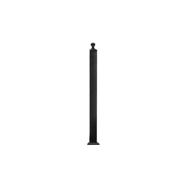 Key-Link Newel Post with Welded Plate - Aluminum