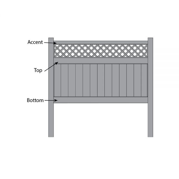Bufftech Chesterfield w/ Lattice Accent Fence - Replacement Rails
