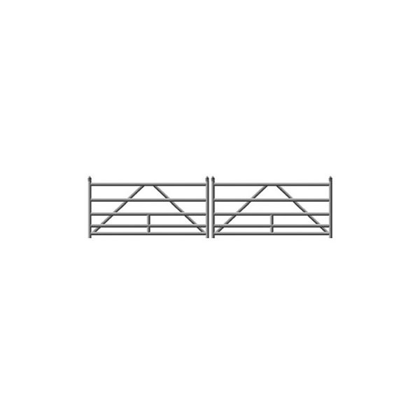 Hoover Fence G-Series Tubular Barrier Double Gate Kits - Galvanized Steel
