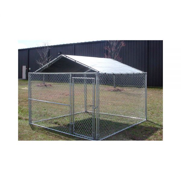 King Canopy 10' x 10' Kennel Cover - Silver - Clamps to Dog Kennel - 26 lbs.