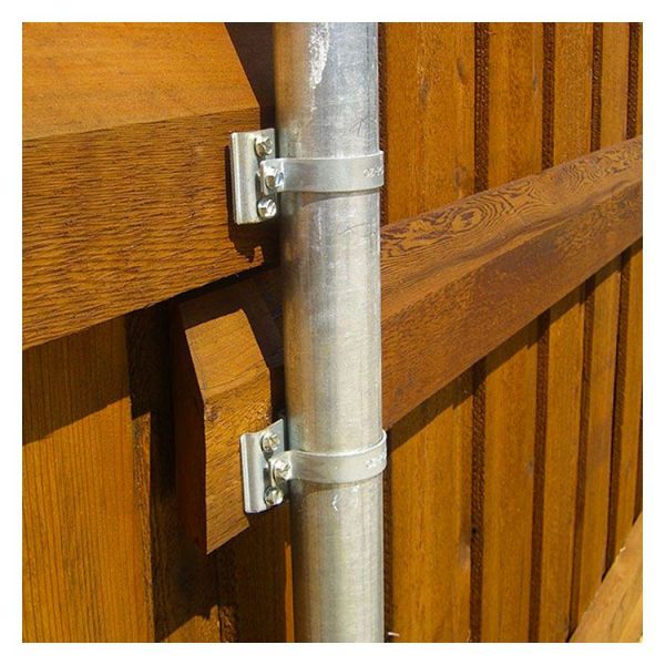 Fence post clamp brackets Hot-galvanised 1200mm for 800mm fence height 