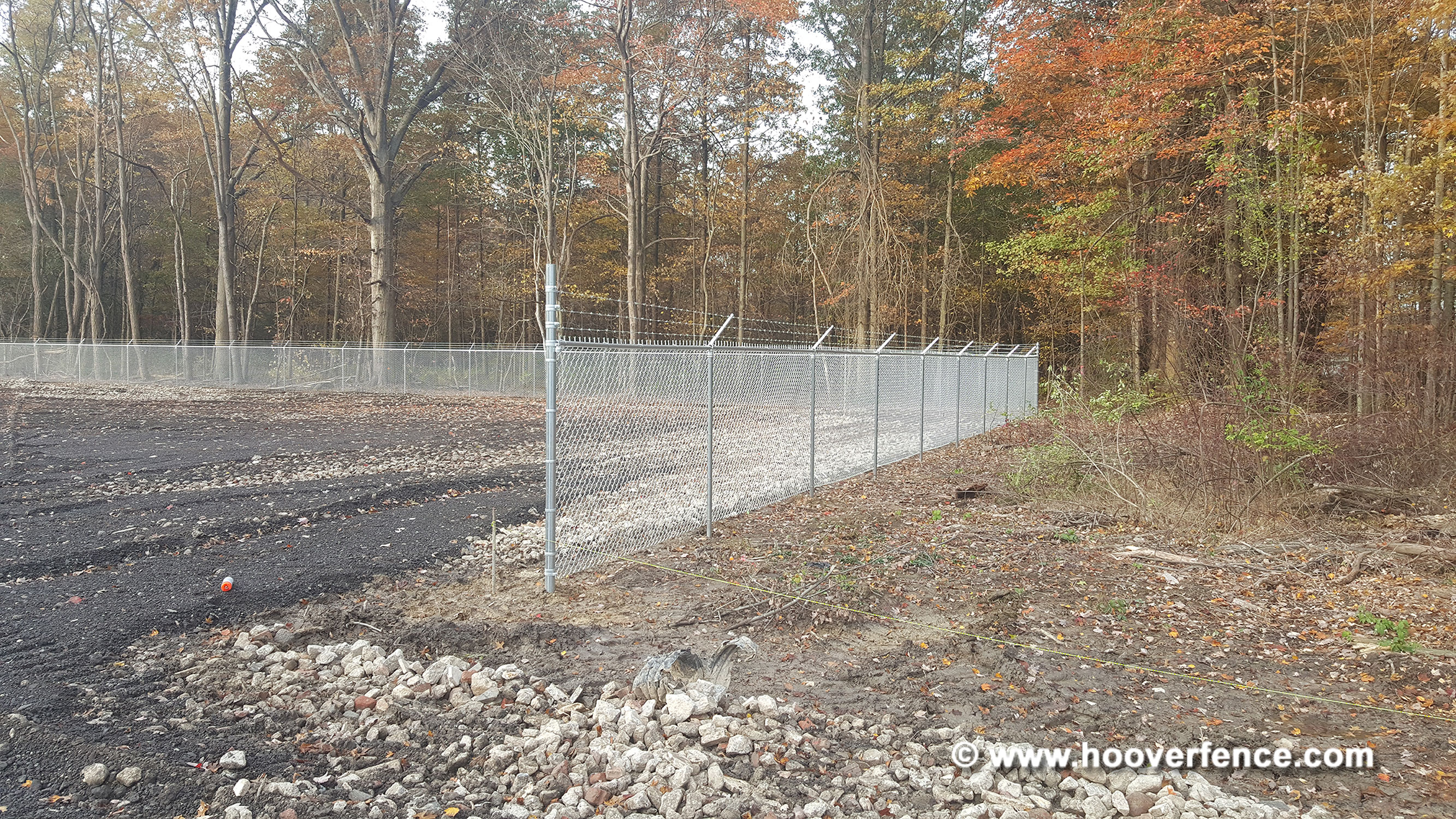 6' High Chain Link Fence with Barbed Wire Installation - Atwater, Ohio