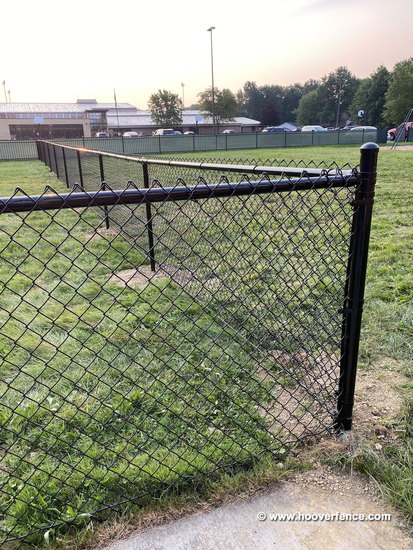 Black Chain Link Fence around Playground