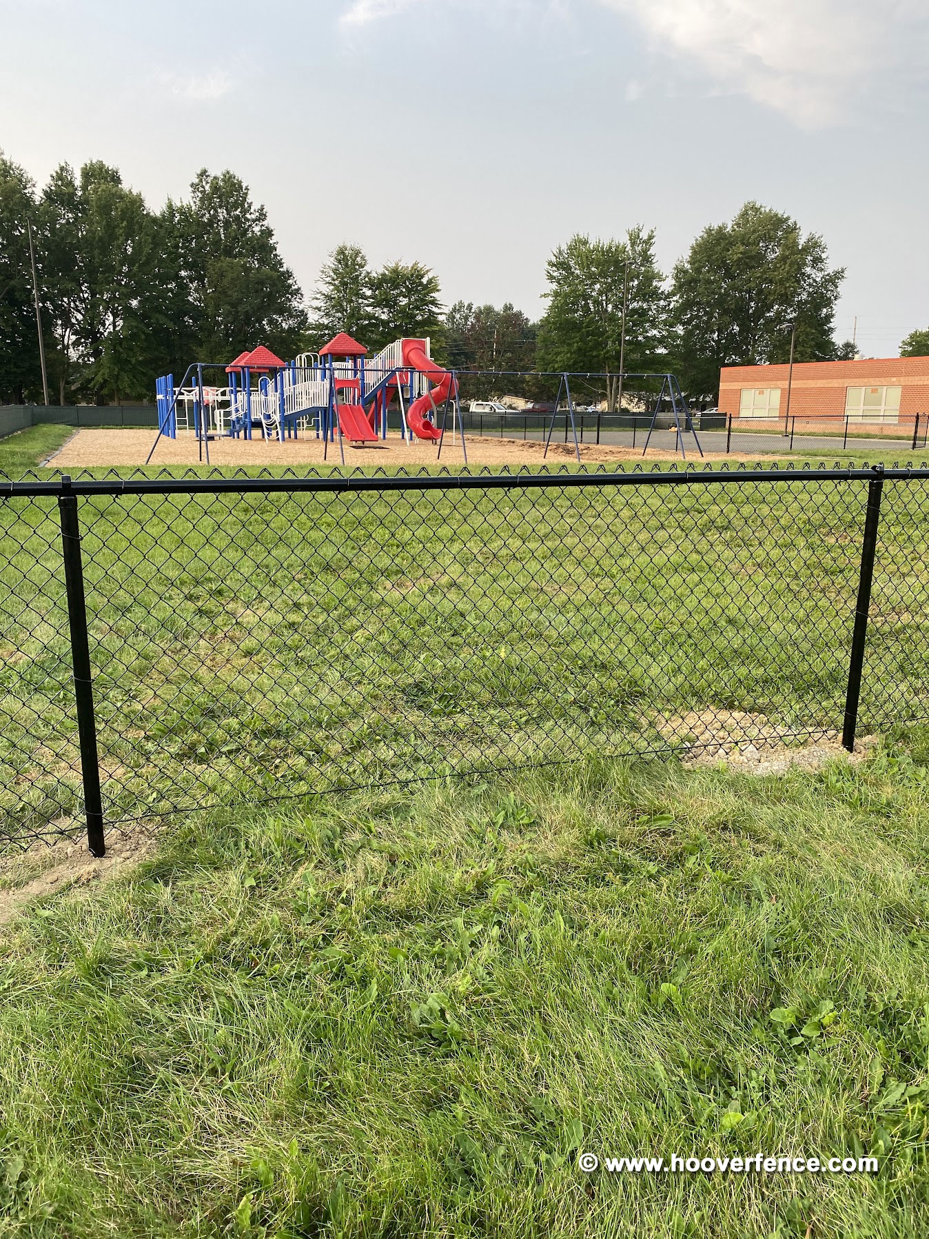 Black Chain Link Fence around Playground