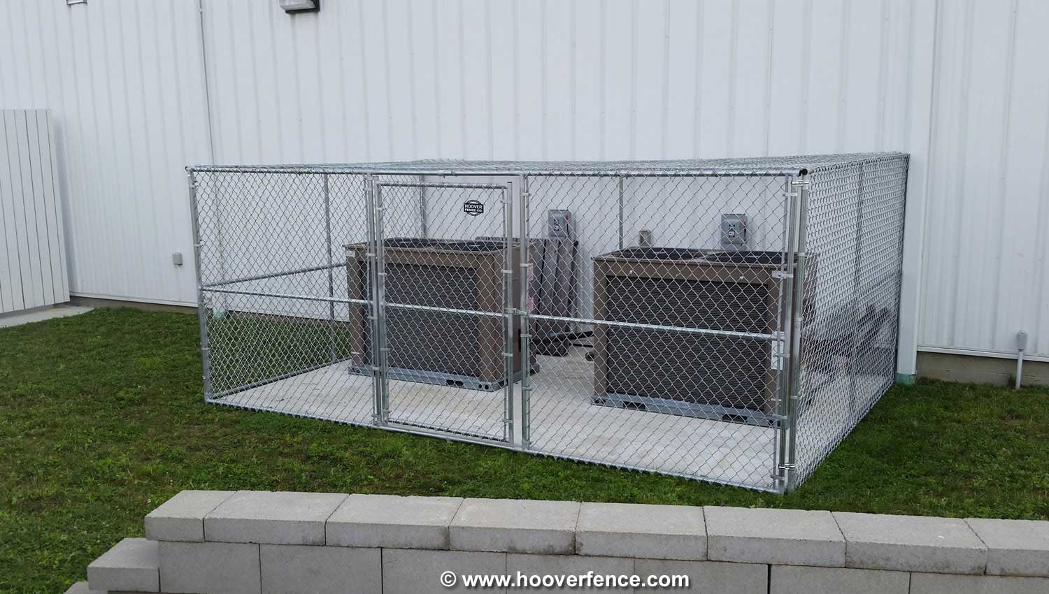 Hoover Fence Co Install - Chain Link Partition Panels - AC Cages - Ohio