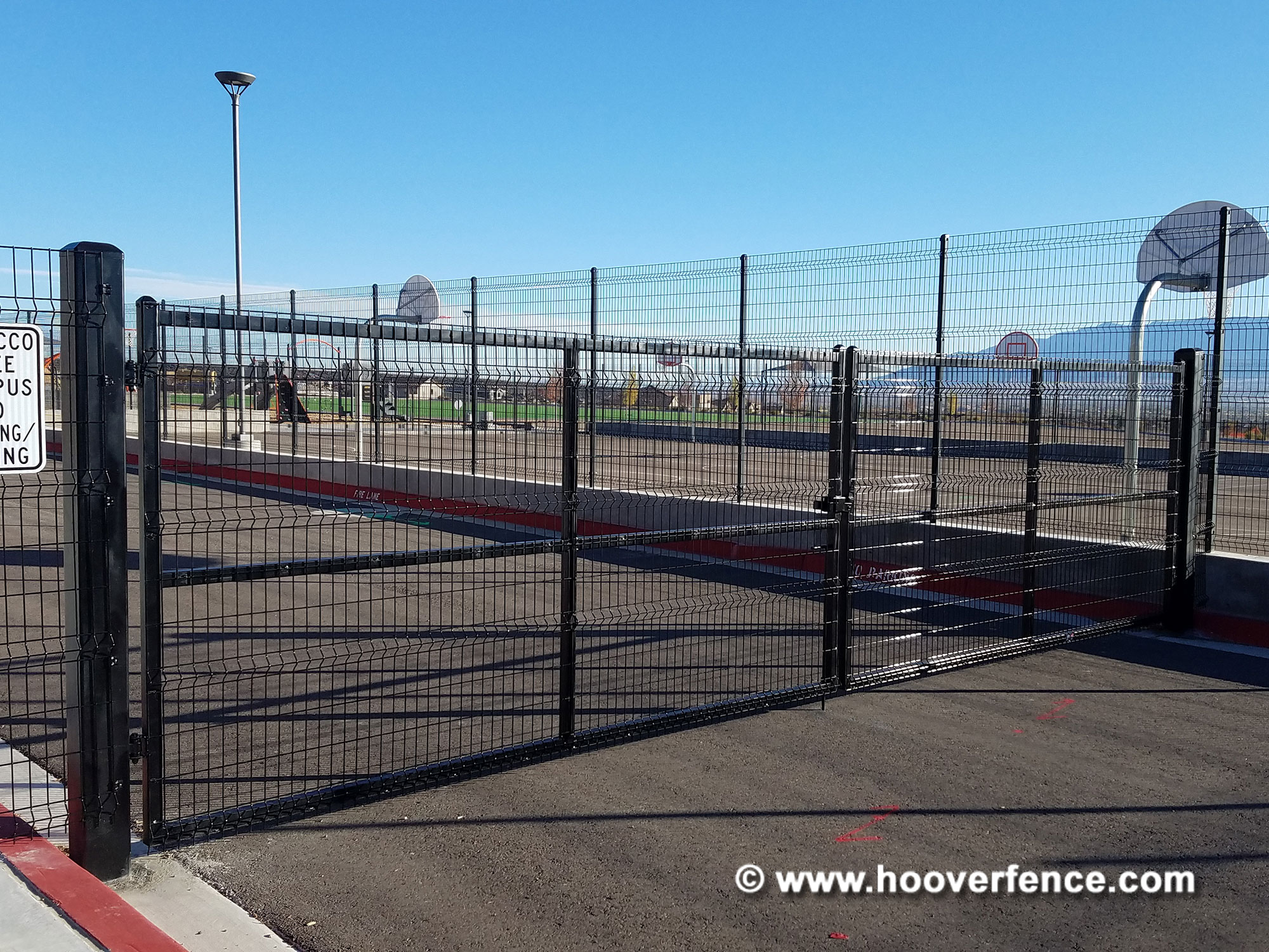 Customer Install - DAC-4090-B Latches Installed on Black Welded Wire Gates