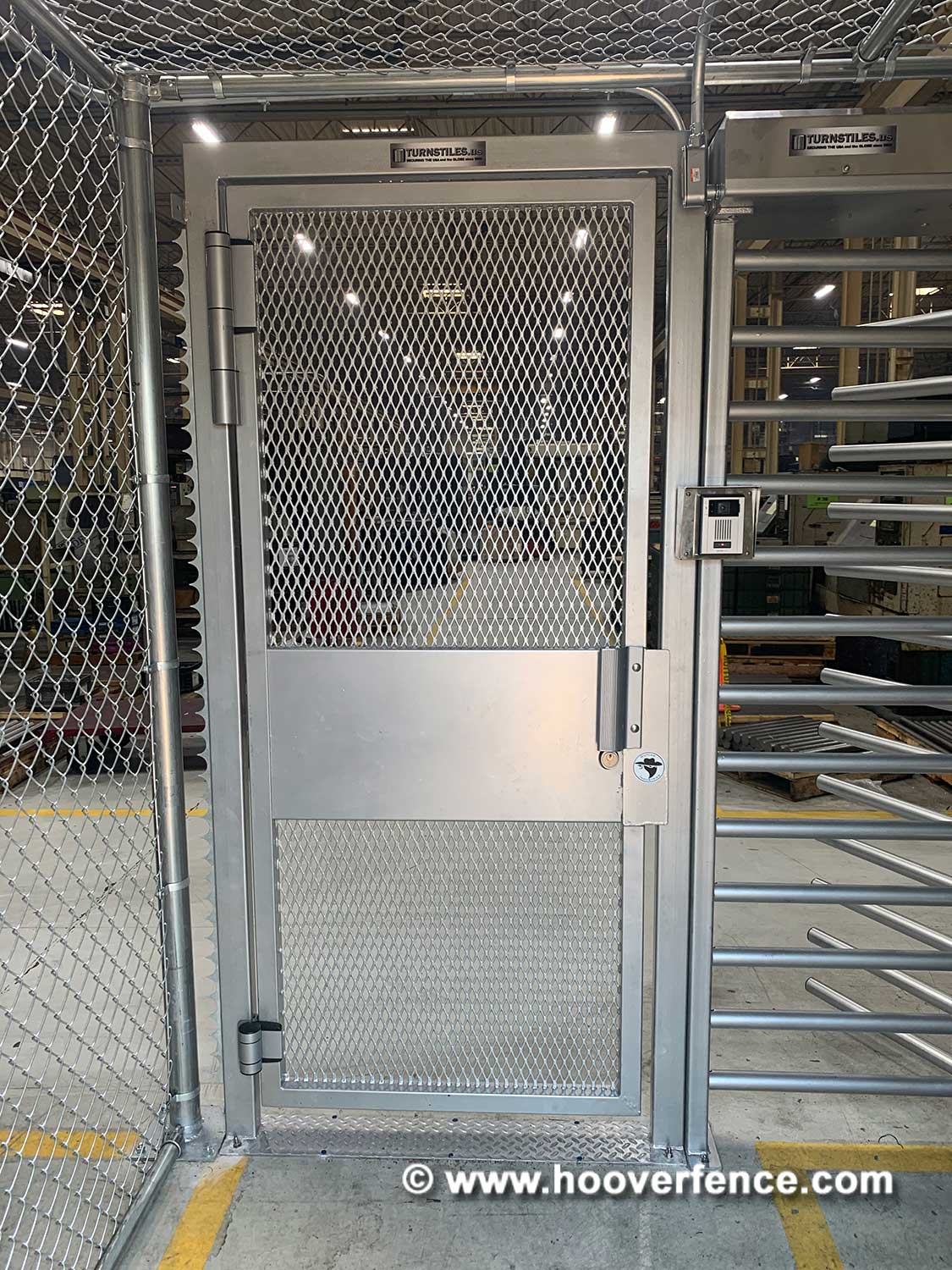 Customer Installation - 8'H Pad Mounted Chain Link Sallyport with Turnstile and Self-Closing Chain Link Gate