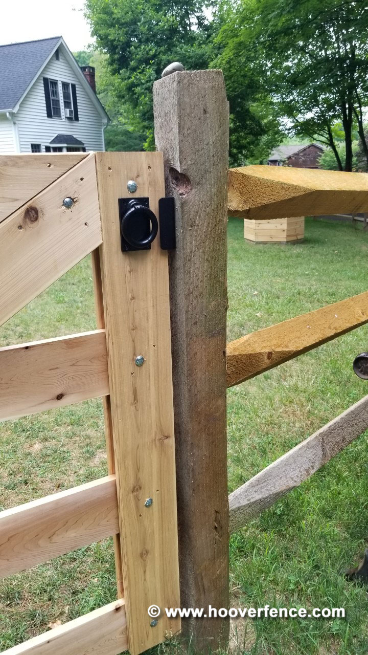 Customer Photo - Maine Board Gate Installed on Lap Rail Fence Using Snug Cottage Hardware - Bethel, CT