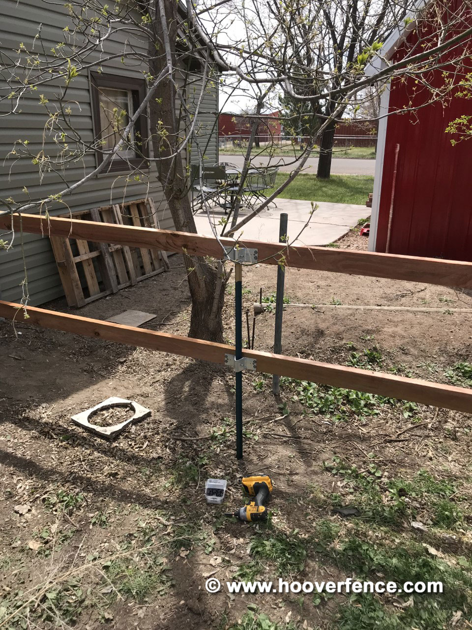 Customer Install - 5' High Solid Dog-Ear Cedar Fence Installed with T-Posts and TWPA Adapters - Akron, CO