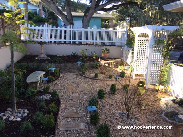 Customer Install - Wood Arbor, Gate, Fence, And Garden Installed with 8292-07SP and 4149-LDSP - Monterey, CA