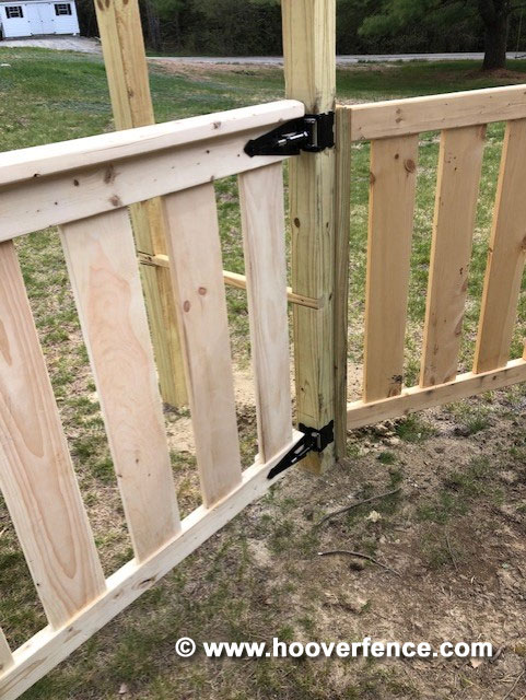 Customer Install - Custom Wooden Arbor and Gate Hung with Snug Cottage 7400-BWSS Wrap Around Self-Closing Hinges - New Boston, NH