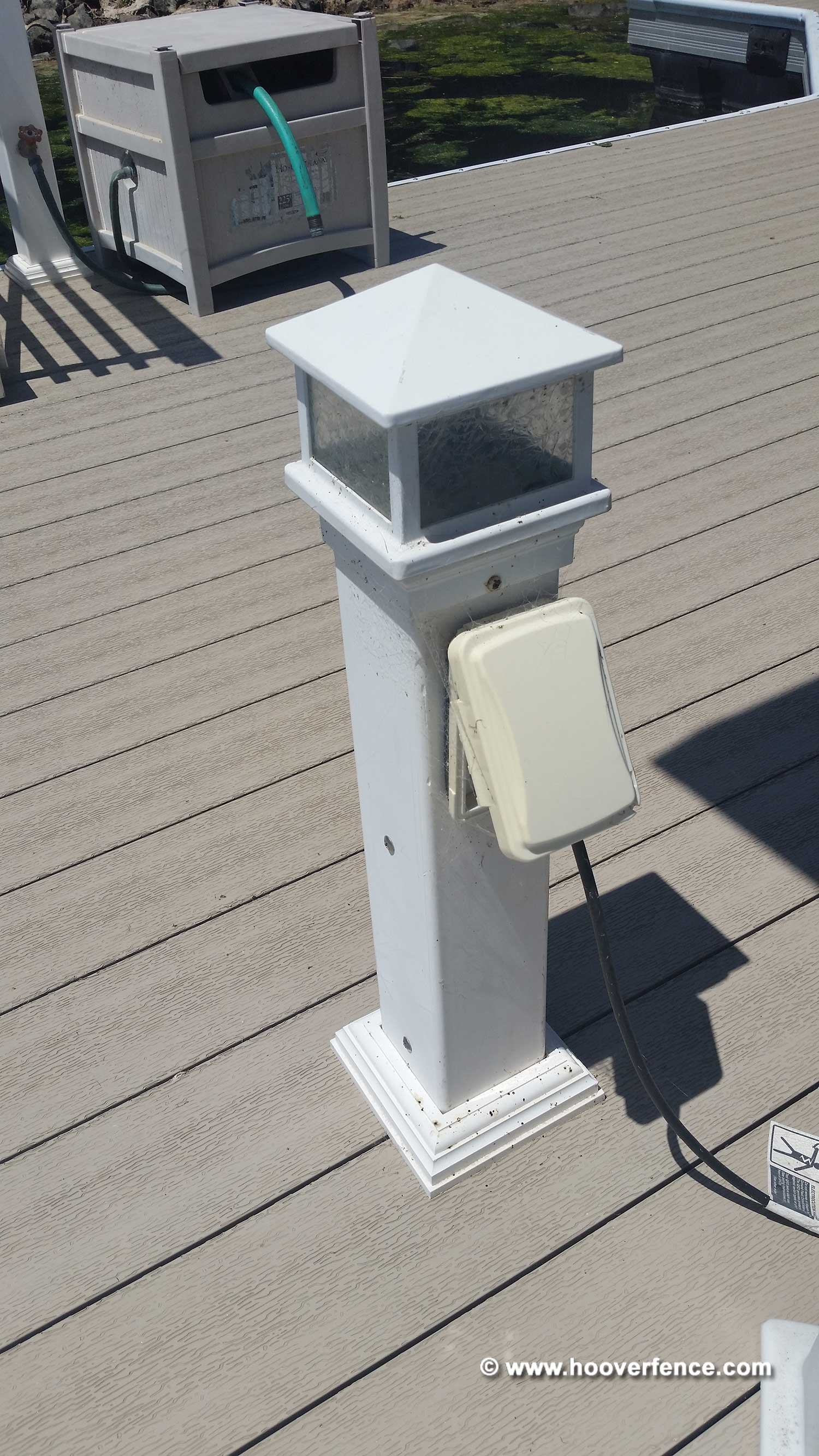 Customer Install - Aurora Deck Lighting 4x4 Sirius Low Voltage LED Lighting Post Cap Installed on Dock