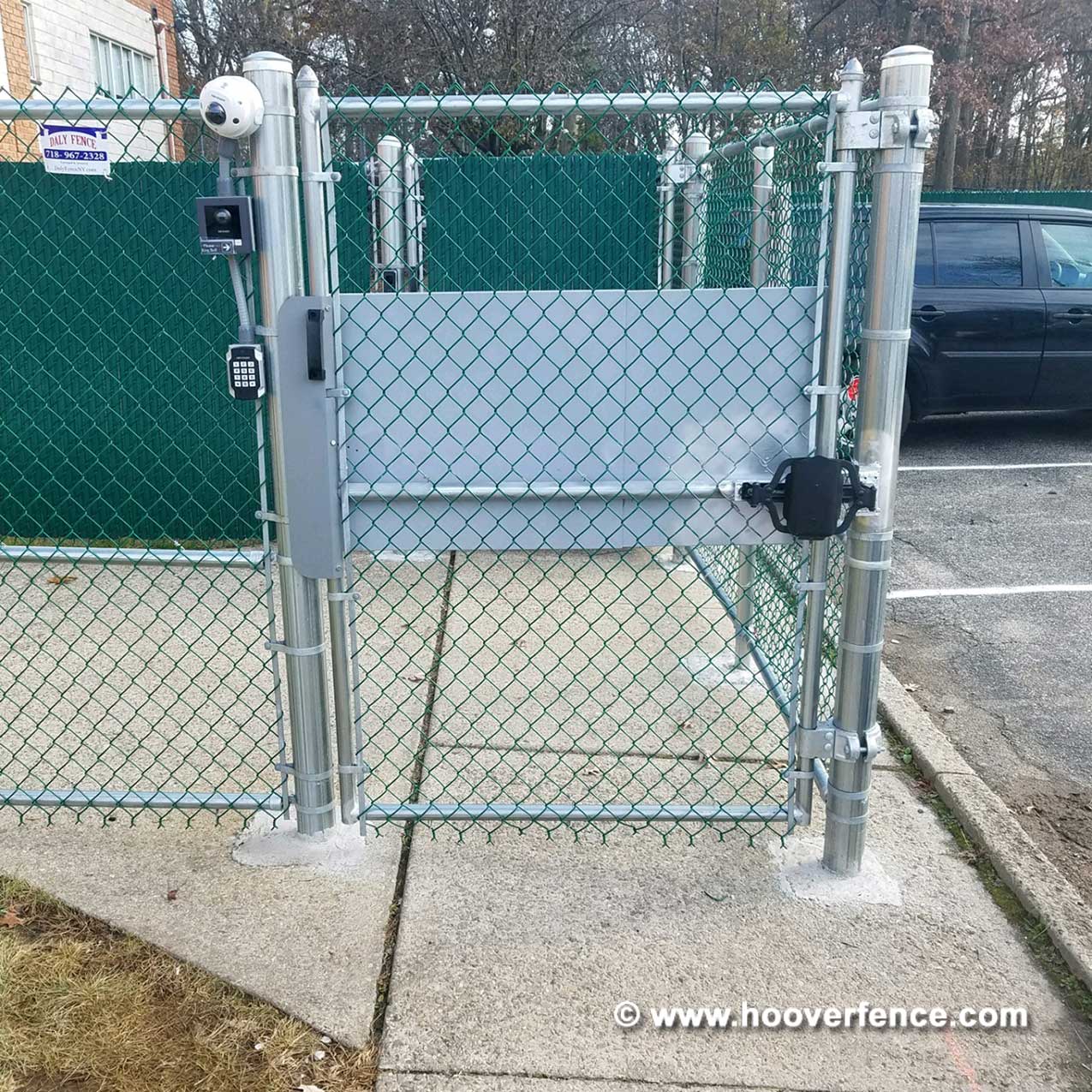 Customer Install - KantSlam Gate Closers on Chain Link Access Control Gates - Staten Island, NY