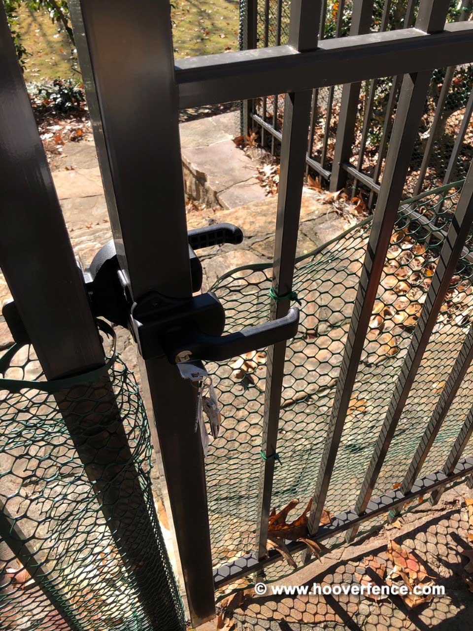 Customer Install - Nationwide Industries Manta Latch (MANTA-L-BK) Installed on Bronze Metal Fence Gate