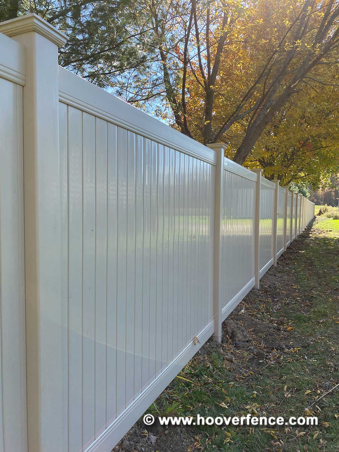 Hoover Fence Co Installation - 6'H Almond New Lexington Privacy Fence Installation - Ravenna, OH