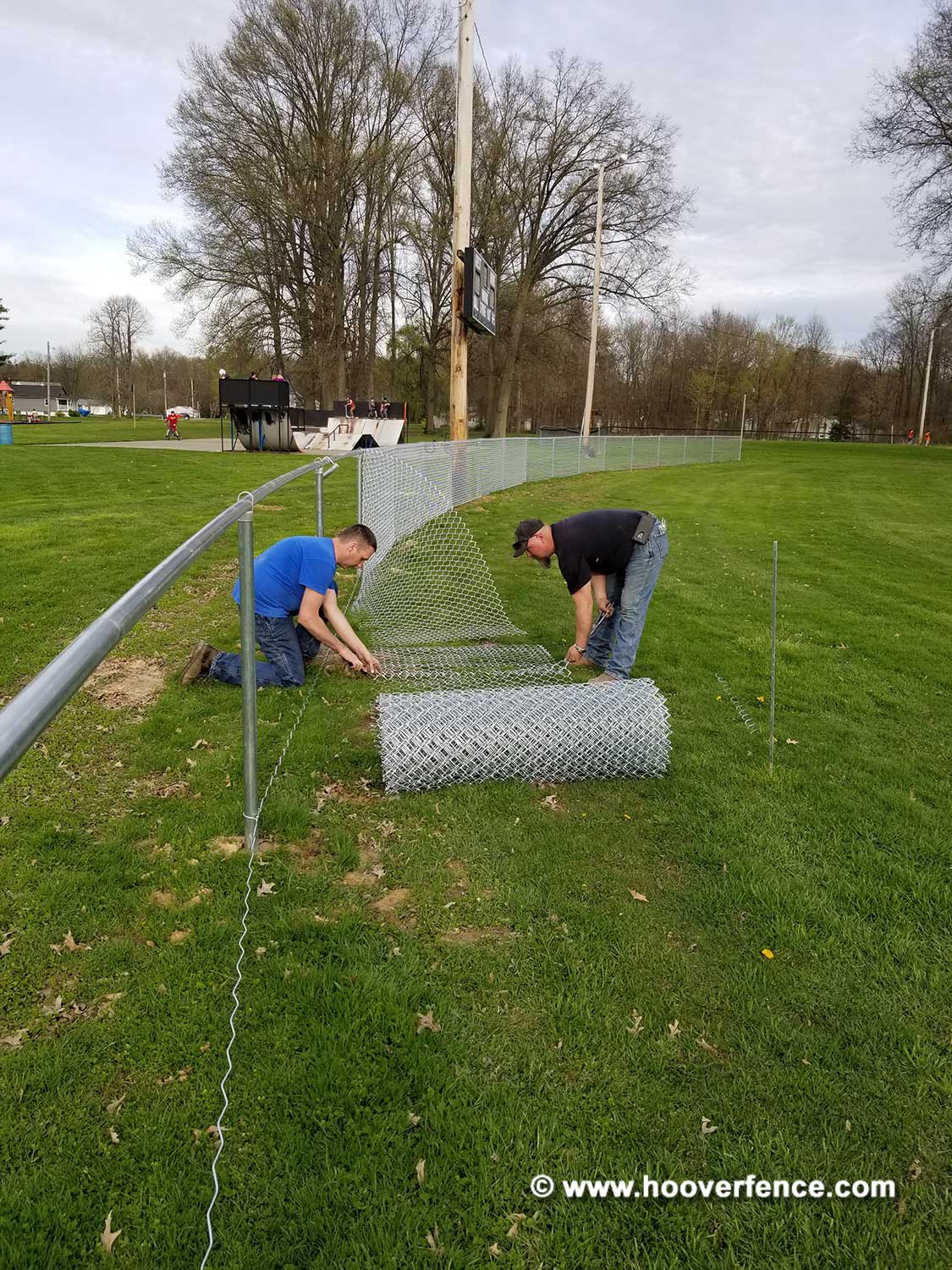 Hoover Fence Co Installation Baseball Sideline Fence - Field 3 - Newton Falls, OH