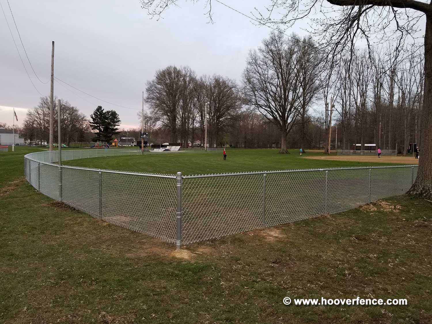 Hoover Fence Co Installation BS-F37 Baseball Sideline Fence - Field 3 - Newton Falls, OH