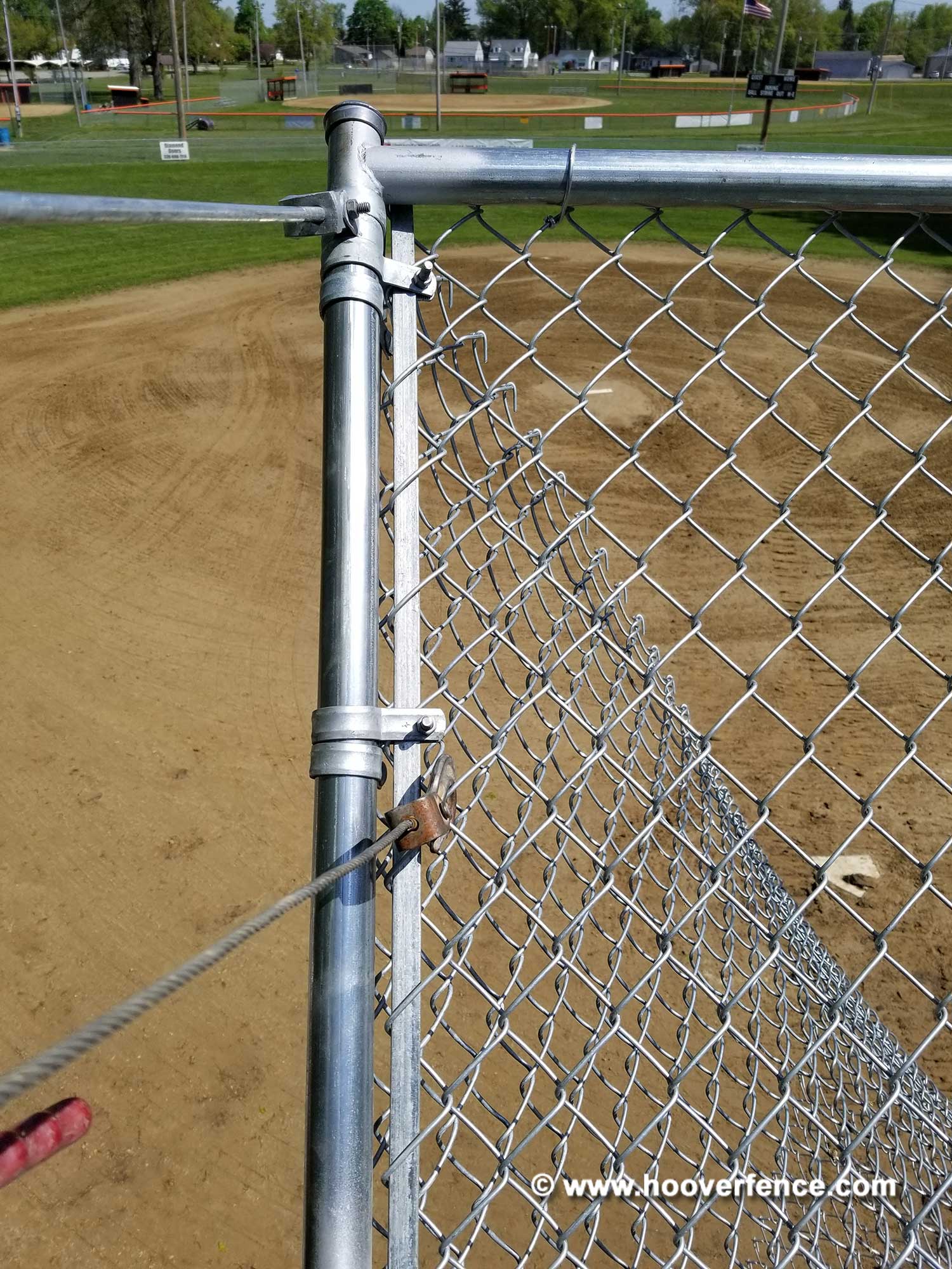 Hoover Fence F37 Backstop Kit, 20' wide, 10' wings, 6' canopy Hoover