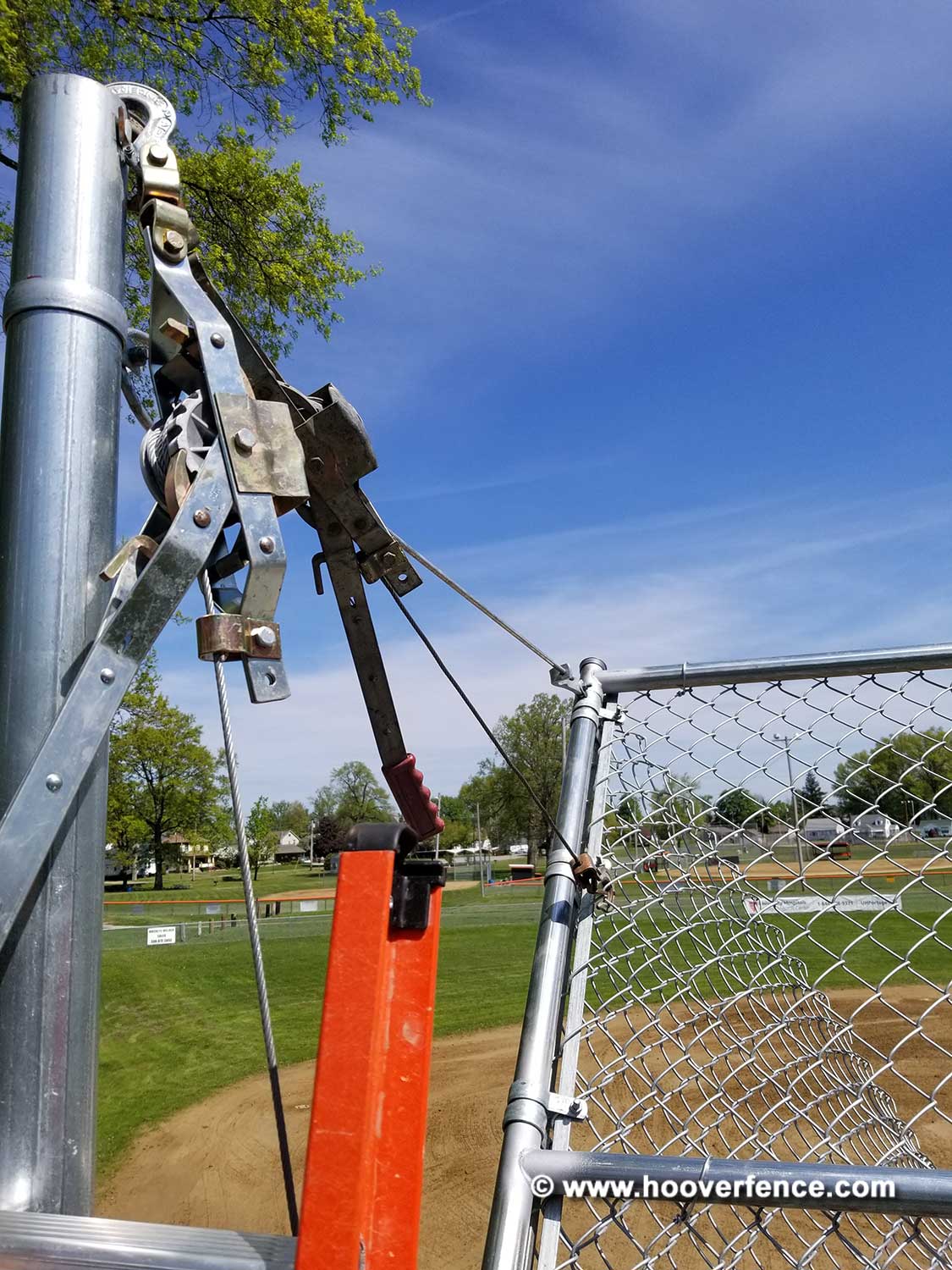 Hoover Fence F37 Backstop Kit, 20' wide, 10' wings, 6' canopy Hoover