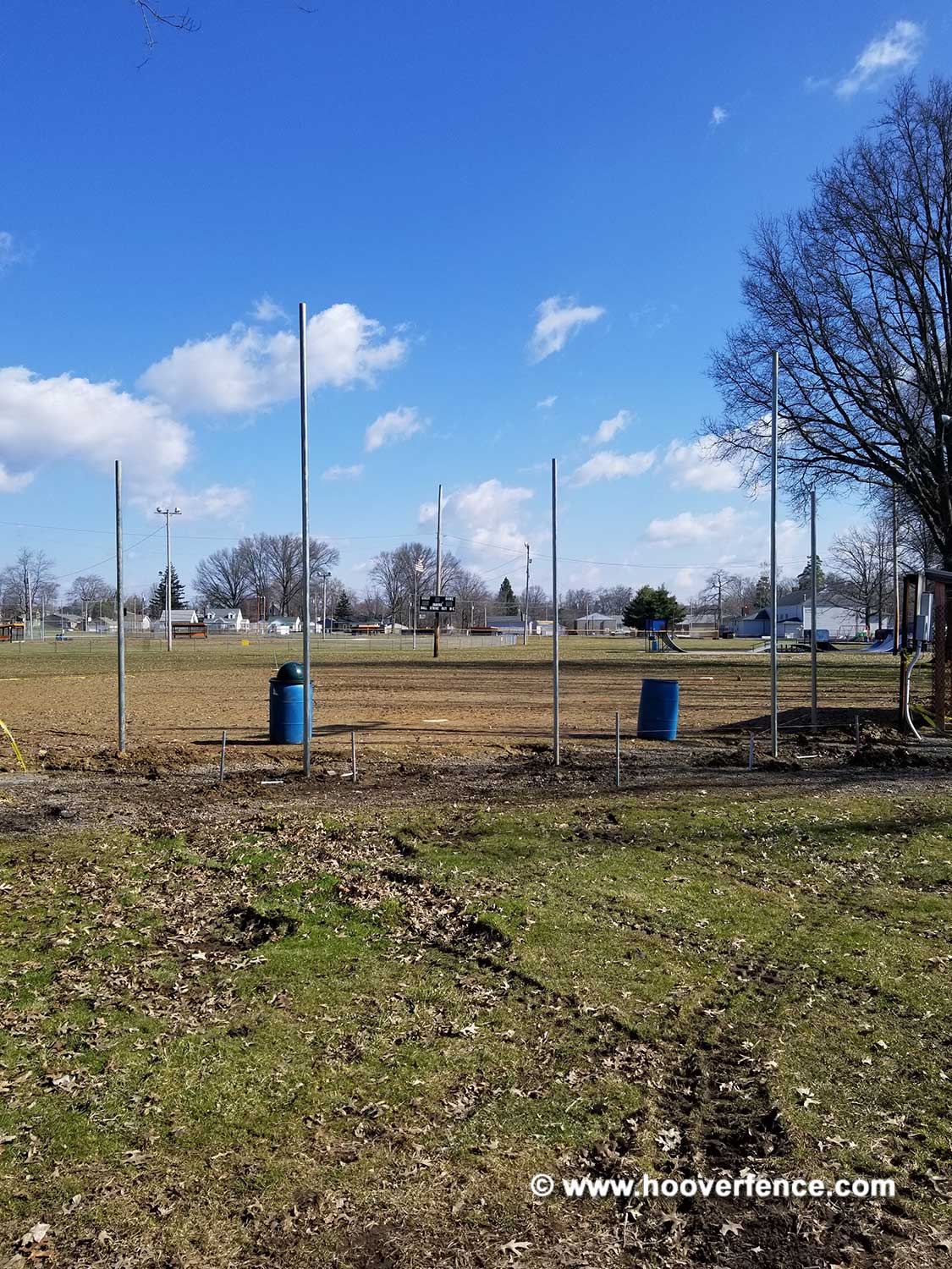 Hoover Fence F37 Backstop Kit, 20' wide, 10' wings, 6' canopy Hoover