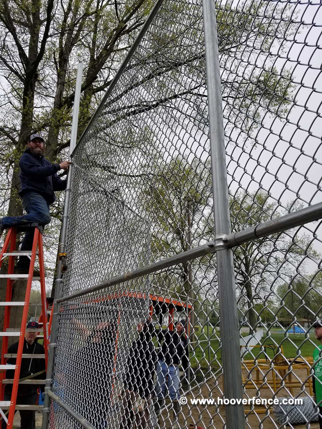 Hoover Fence F37 Backstop Kit, 20' wide, 10' wings, 6' canopy Hoover