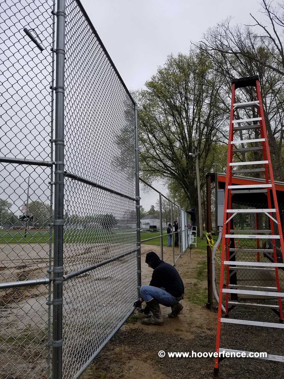 Hoover Fence F37 Backstop Kit, 20' wide, 10' wings, 6' canopy Hoover