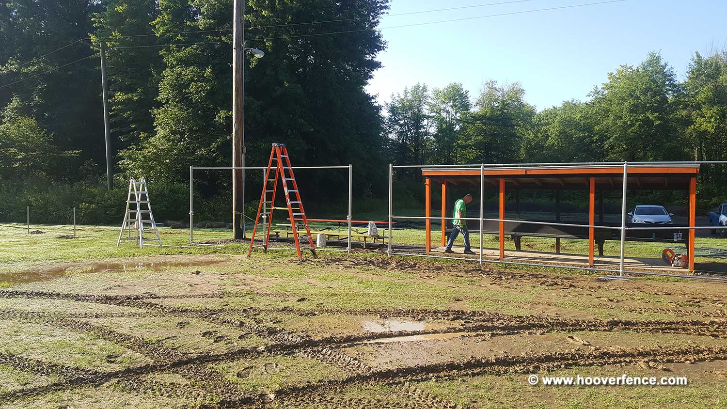 Hoover Fence Co Installation BS-F37 Baseball Sideline Fence - Field 6 - Newton Falls, OH