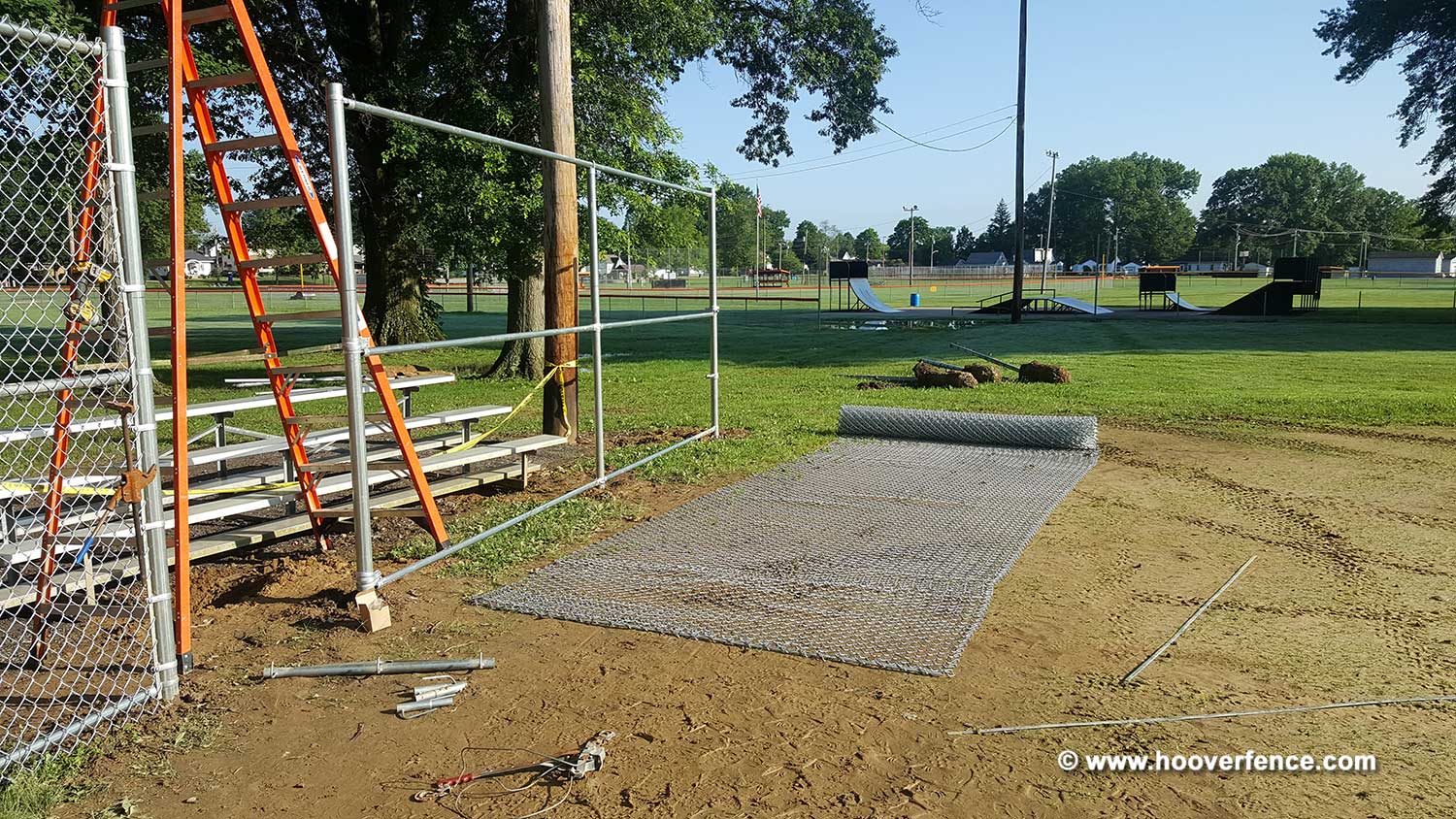 Hoover Fence Co Installation BS-F37 Baseball Sideline Fence - Field 6 - Newton Falls, OH