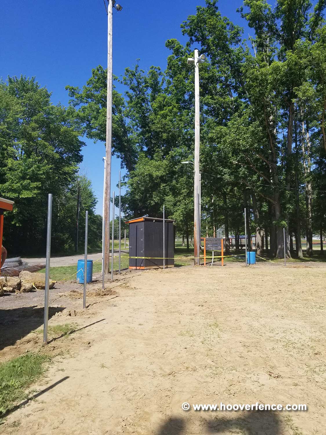 Hoover Fence Co Installation BS-F37 Baseball Backstop Post Setting - Newton Falls, OH