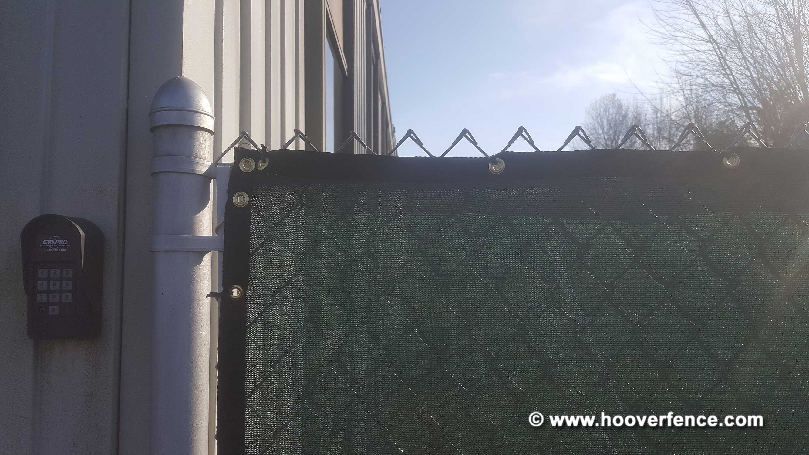 Hoover Fence Co. Installation - 6' High Green Fence Privacy Installation at Our Warehouse - Newton Falls, OH