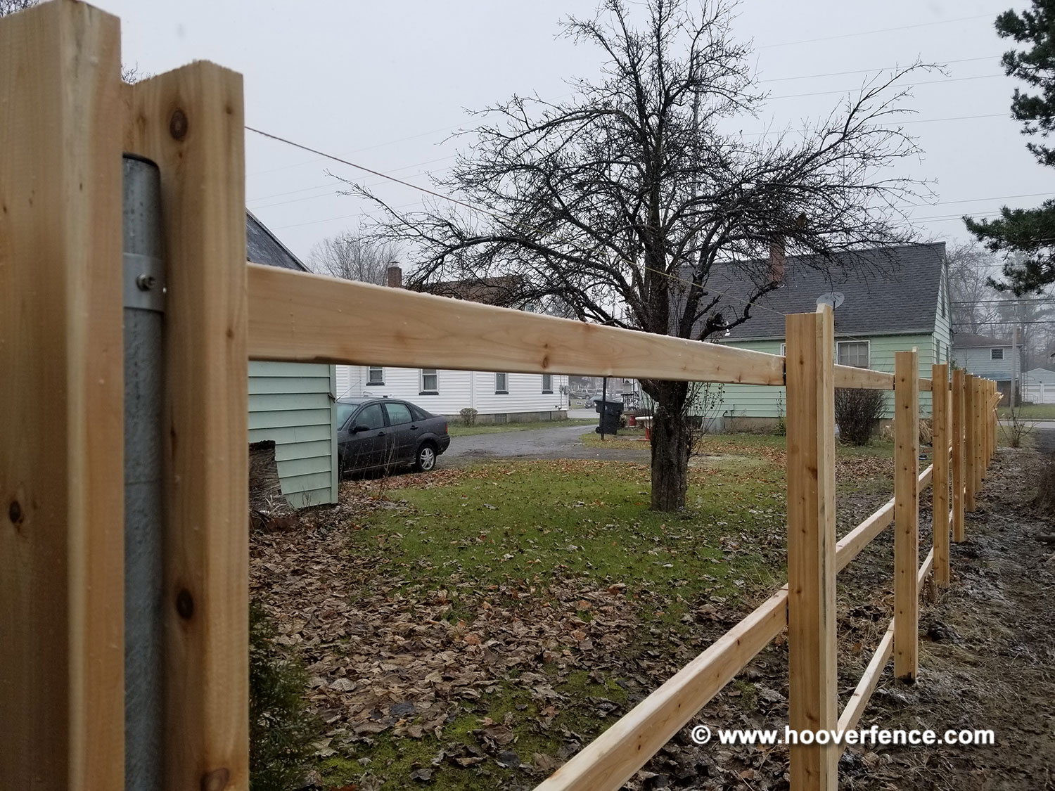 Solid Dog Ear Fence Install - Cedar - Steel Posts & IS-FBS Wood to Steel Brackets
