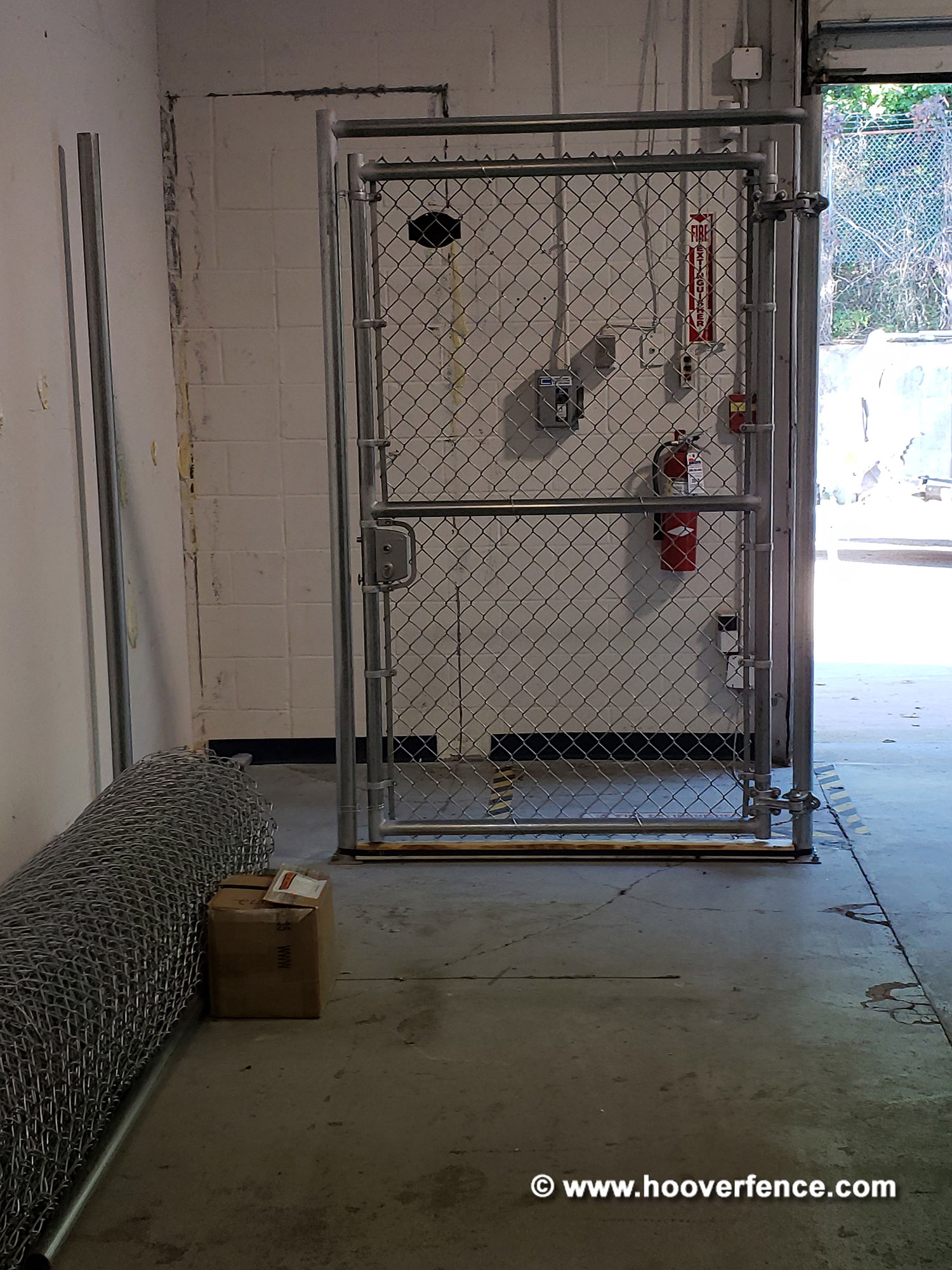 Indoor Chain Link Storage Cage Installation with Pre-Hung Chain Link Gate